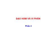 Bài giảng Giải tích 2 - Chương: Đạo hàm và vi phân (Phần 2)