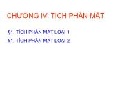 Bài giảng Giải tích 2 - Chương IV: Tích phân mặt