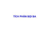 Bài giảng Giải tích 2 - Chương: Tích phân bội ba