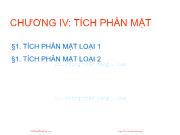 Bài giảng Giải tích hàm nhiều biến - Chương IV: Tích phân mặt - Nguyễn Thị Xuân Anh