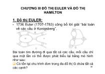 Bài giảng Lý thuyết đồ thị - Chương III: Đồ thị Euler và đồ thị Hamilton