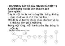 Bài giảng Lý thuyết đồ thị - Chương IV: Cây và cây khung của đồ thị