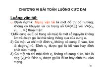 Bài giảng Lý thuyết đồ thị - Chương VI: Bài toán luồng cực đại