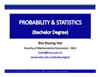 Bài giảng Probability & Statistics - Lecture 1 - Bùi Dương Hải