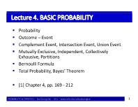 Bài giảng Probability & Statistics - Lecture 4: Basic probability - Bùi Dương Hải