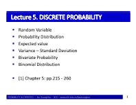 Bài giảng Probability & Statistics - Lecture 5: Discrete probability - Bùi Dương Hải