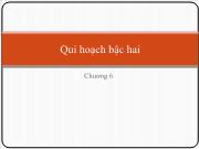 Bài giảng Quy hoạch thực nghiệm - Chương 6: Qui hoạch bậc hai