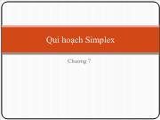 Bài giảng Quy hoạch thực nghiệm - Chương 7: Qui hoạch Simplex