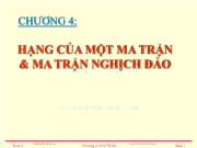 Bài giảng Toán 2 - Chương 4: Hạng của một ma trận & ma trận nghịch đảo