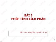 Bài giảng Toán cao cấp - Bài 3: Phép tính tích phân - Nguyễn Hải Sơn