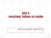 Bài giảng Toán cao cấp - Bài 5: Phương trình vi phân - Nguyễn Hải Sơn