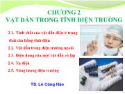 Bài giảng Vật lí đại cương - Chương 2: Vật dẫn trong tĩnh điện trường - Lê Công Hảo