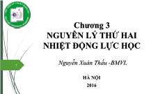 Bài giảng Vật lý đại cương 2 - Chương 3: Nguyên lý thứ hai nhiệt động lực học - Nguyễn Xuân Thấu