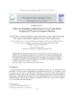 Effect of annealing temperature on Cu2O thin films prepared by thermal oxidation method