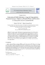 Fabrication of SERS substrates using Au nanoparticles prepared by laser ablation in distilled water and detection of tetracycline at low concentrations