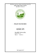 Giáo án Toán cao cấp 3 - Phạm Thanh Hiếu