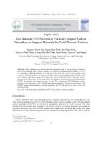 Hot-Filament CVD Growth of Vertically-aligned Carbon Nanotubes on Support Materials for Field Electron Emitters