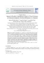 Impact of parallel computing on study of time evolution of a quantum impurity system in response to a quench