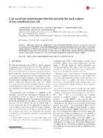 Low resistivity molybdenum thin film towards the back contact of dye-sensitized solar cell