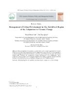 Management of urban development in the southwest region of the adaptation to climate change