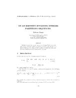 On an identity involving integer partitions sequences