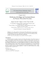 Prediction of the higgs and top quark masses by discrete dimensions revisited