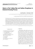 Study on pad cutting rate and surface roughness in diamond dressing process