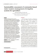 Sustainability assessment of community-Based water resource management of irrigation systems for agriculture