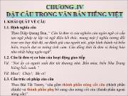 Bài giảng Tiếng Việt thực hành - Chương IV: Đặt câu trong văn bản tiếng Việt