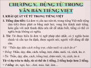 Bài giảng Tiếng Việt thực hành - Chương V: Dùng từ trong văn bản tiếng Việt