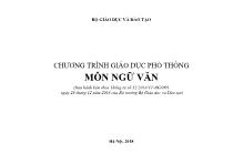 Chương trình giáo dục phổ thông môn Ngữ văn (Bản đẹp)