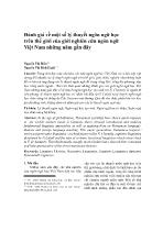 Đánh giá về một số lý thuyết ngôn ngữ học trên thế giới của giới nghiên cứu ngôn ngữ Việt Nam những năm gần đây