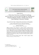 Enhancing Vietnamese vocabulary knowledge and Vietnamese listening ability through the total physical response method of Grade 1 students satit school under rajabhat university, Thailand