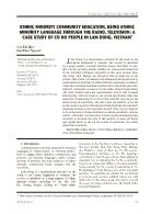 Ethnic minority community education, using ethnic minority language through the radio, television: A case study of Co Ho people in Lam Dong, Vietnam