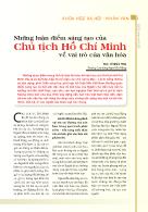Những luận điểm sáng tạo của Chủ tịch Hồ Chí Minh về vai trò của văn hóa