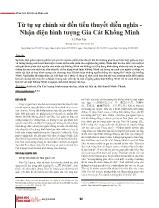 Từ tự sự chính sử đến tiểu thuyết diễn nghĩa - Nhận diện hình tượng Gia Cát Khổng Minh