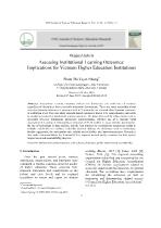 Assessing institutional learning outcomes: Implications for Vietnam higher education institutions