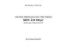 Chương trình giáo dục phổ thông môn Âm nhạc