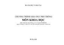 Chương trình giáo dục phổ thông môn Khoa học