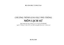 Chương trình giáo dục phổ thông môn Lịch sử (Mới nhất)