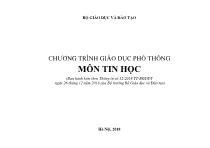 Chương trình giáo dục phổ thông môn Tin học