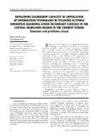 Developing leadership capacity of application of information technology in teaching in ethnic minorities boarding lower secondary schools in the central highlands region in the current period - Situation and problems raised