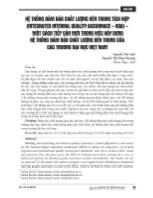 Hệ thống đảm bảo chất lượng bên trong tích hợp (Integrated Internal Quality Assurnace - TIQA) – Một cách tiếp cận mới trong việc xây dựng hệ thông đảm bảo chất lượng bên trong của các trường đại học Việt Nam