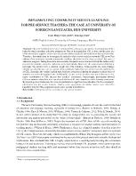 Implementing community service learning for pre-service teachers: The case at university of foreign languages, Hue university