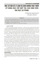 Một số vấn đề lý luận và định hướng phát triển kỹ năng học tập hợp tác cho sinh viên đại học sư phạm