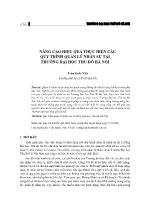 Nâng cao hiệu quả thực hiện các quy trình quản lý nhân sự tại trường Đại học thủ đô Hà Nội