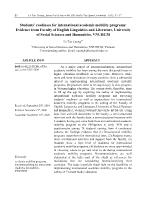 Students’ readiness for international academic mobility programs: Evidence from Faculty of English Linguistics and Literature, University of Social Sciences and Humanities, VNUHCM