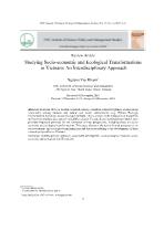 Studying socio-economic and ecological transformations in Vietnam: An interdisciplinary approach
