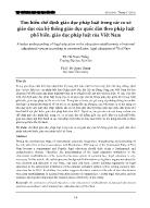 Tìm hiểu chế định giáo dục pháp luật trong các cơ sở giáo dục của hệ thống giáo dục quốc dân theo pháp luật phổ biến, giáo dục pháp luật của Việt Nam