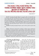 Ứng dụng công nghệ thông tin: Tăng cường hiệu quả công tác quản lý nhân sự tại các trường đại học ngoài công lập